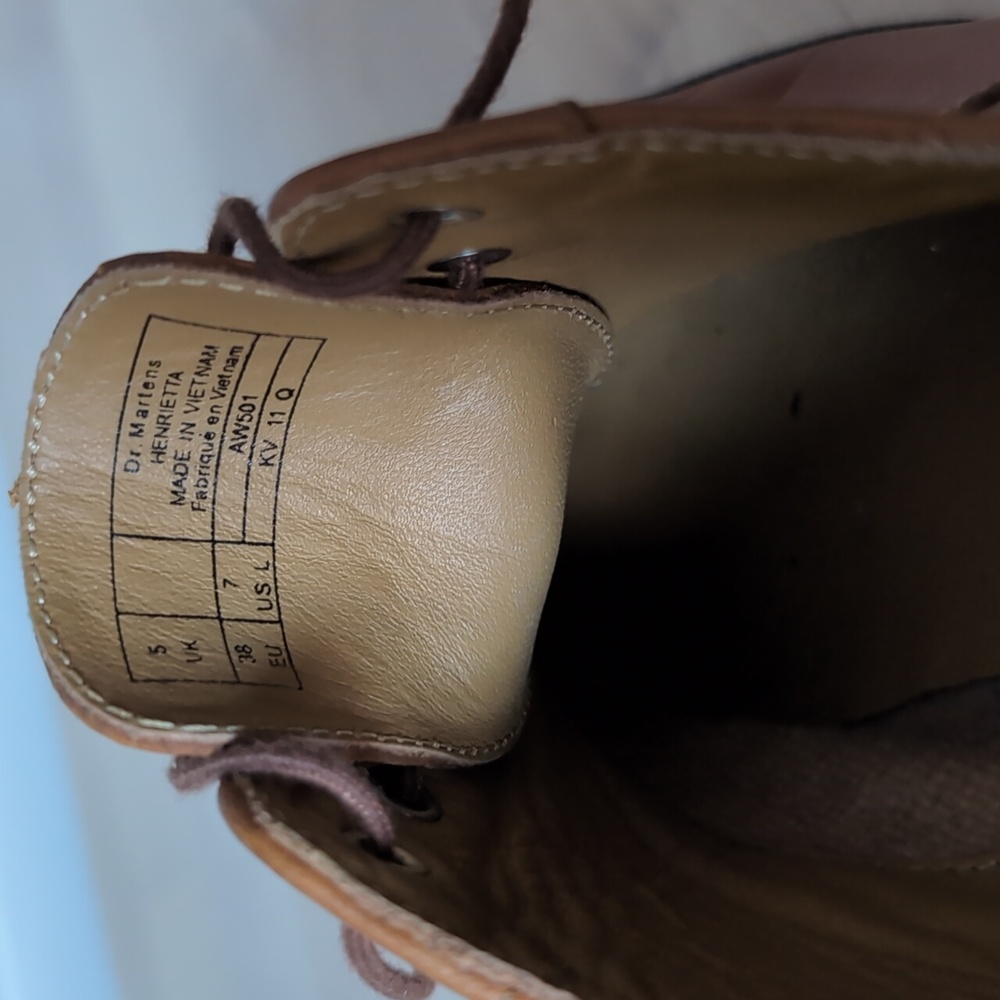 Dr. Martens Henrietta Brown Leather Oxford Dress Shoes - Picture 6 of 9